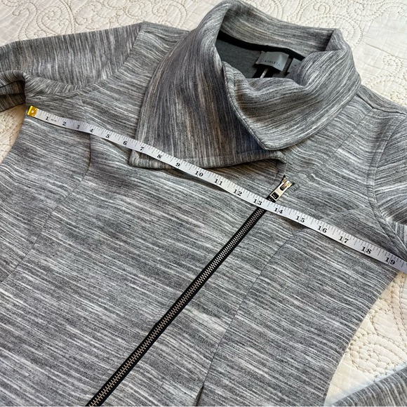 -Athleta asymmetrical heather gray moto jacket - Picture 2 of 8